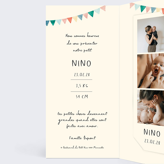 Faire part naissance Douce parade - Clara Dassie x Popcarte Intérieur Gauche