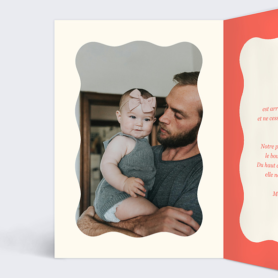 Faire part naissance Rayure nuage Intérieur Gauche