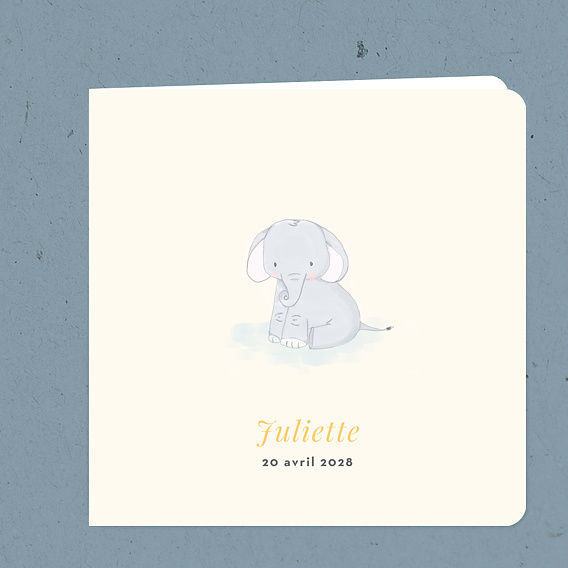 Faire part naissance Baby Elephant