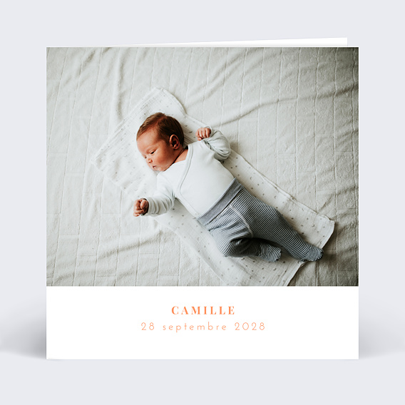 Faire part naissance Simplicité Grande Photo