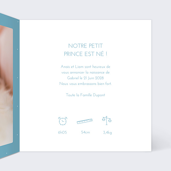 Faire-part Naissance Jeune Prince