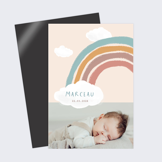 Faire part naissance Nuage Arc-en-ciel