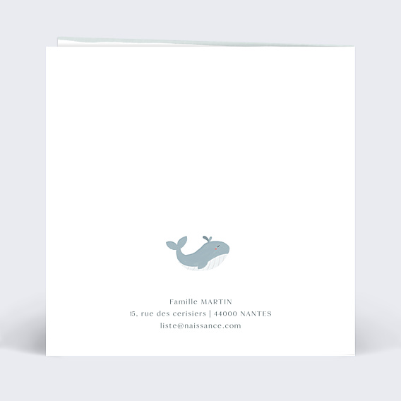 Faire-part Naissance Baleine Photo