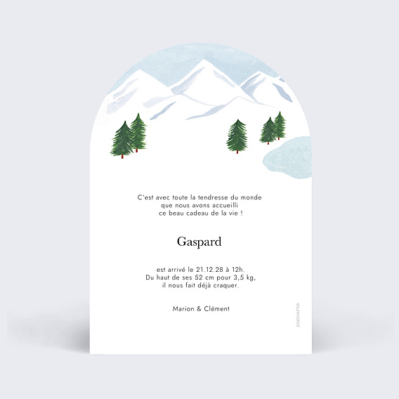 Faire-part Naissance Naissance à la montagne