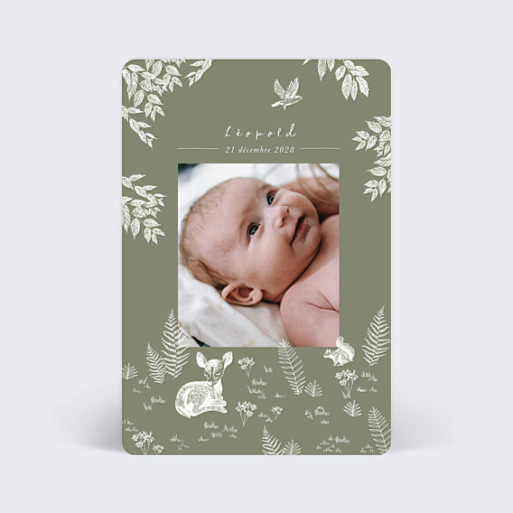 Faire-part Naissance Crayon Blanc