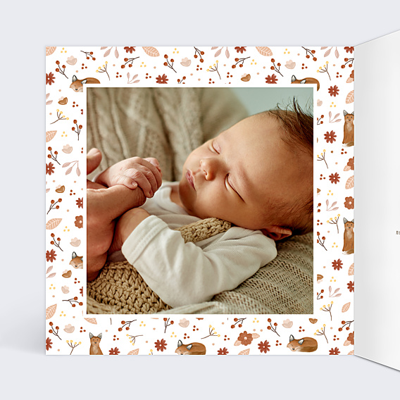 Faire-part Naissance Pattern Renardeau