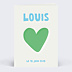 Faire-part Naissance Cœur iconique vert