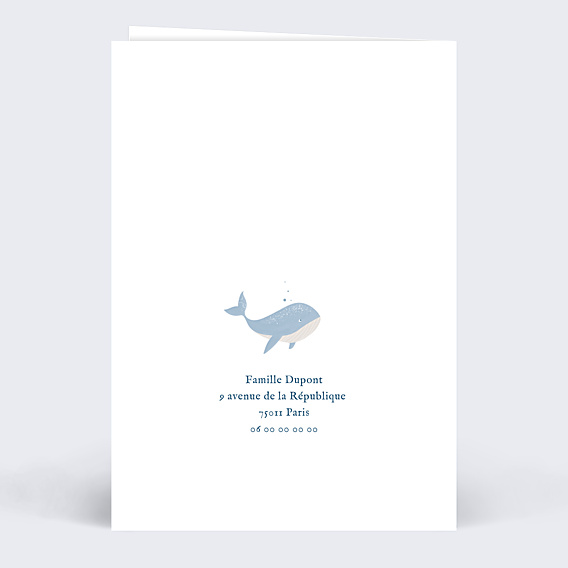 Faire-part Naissance Famille Baleine
