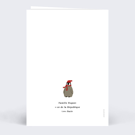 Faire-part Naissance Famille Pingouin