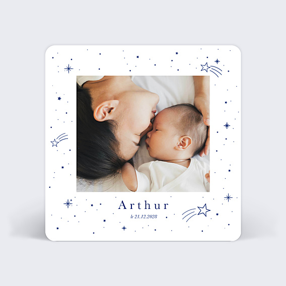 Faire-part Naissance Étoiles bleues