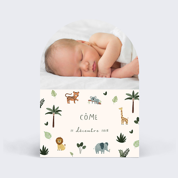 Faire part naissance Petite Jungle