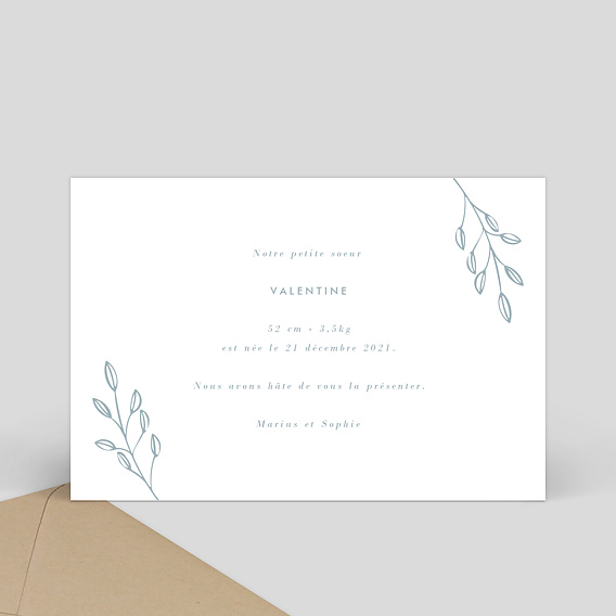 Faire part naissance Romantique Pastel Verso