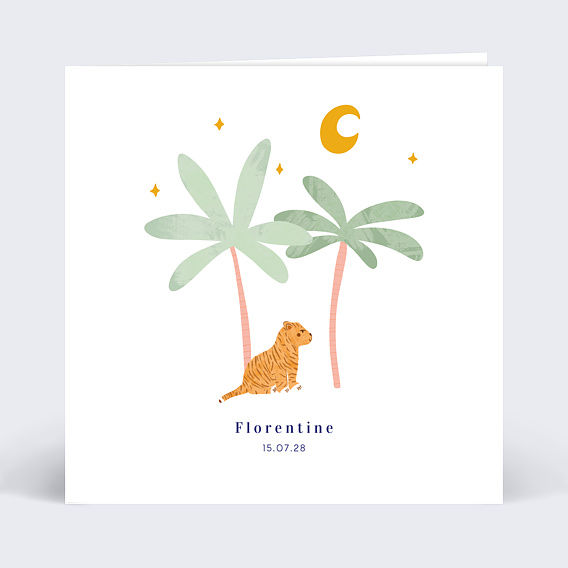 Faire part naissance Petit Tigre Recto