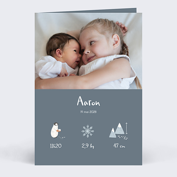 Faire part naissance Flocon d'hiver