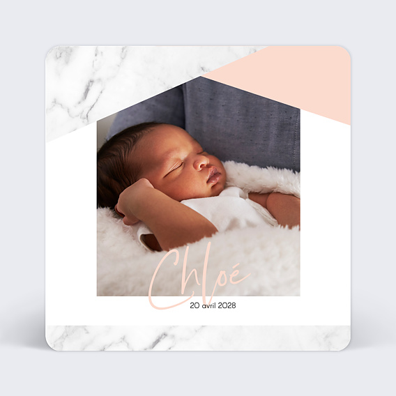 Faire part naissance Marbre