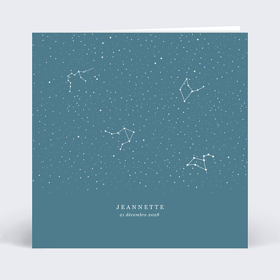 Faire part naissance Cosmos Recto