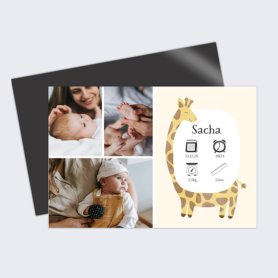 Faire part naissance Petite Girafe