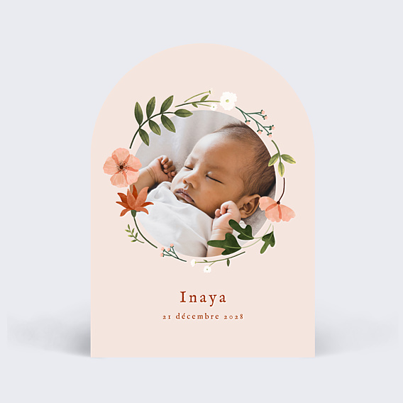 Faire-part Naissance Couronne de Fleurs II