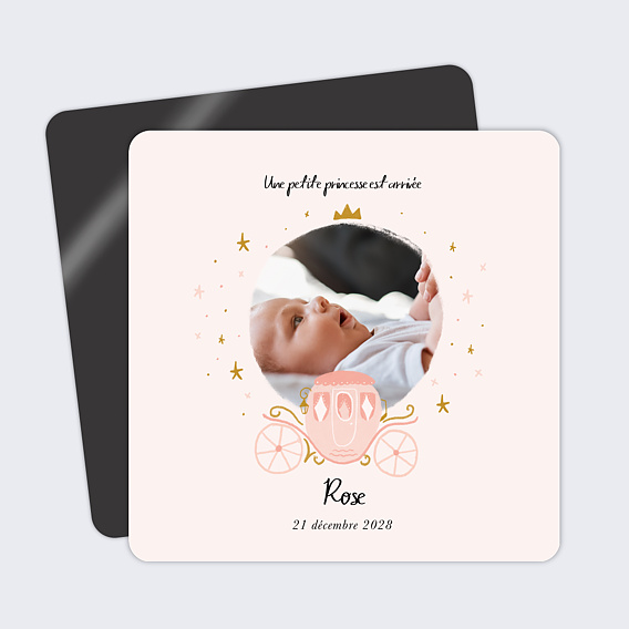 Faire part naissance Princesse Carrosse