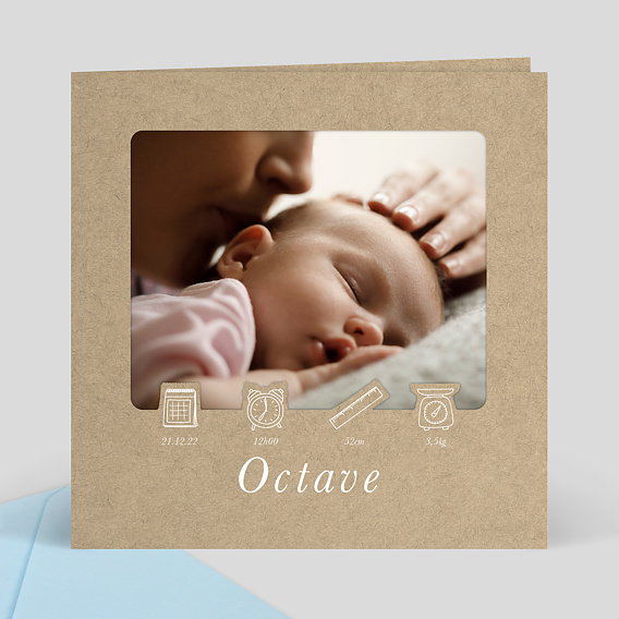 Faire-part Naissance Pictogrammes Photo