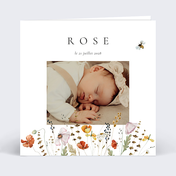 Faire-part Naissance Bouquet Tendre