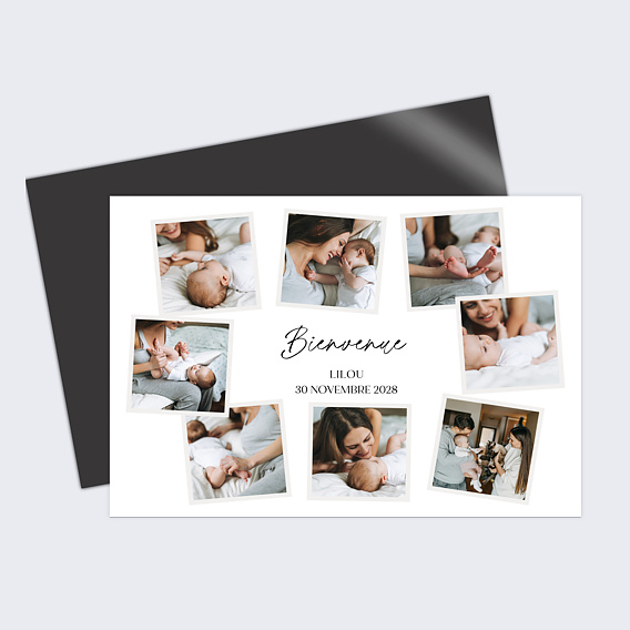 Faire part naissance Multi polaroids
