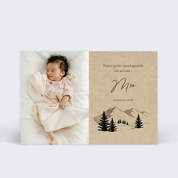 Faire-part Naissance Montagnes