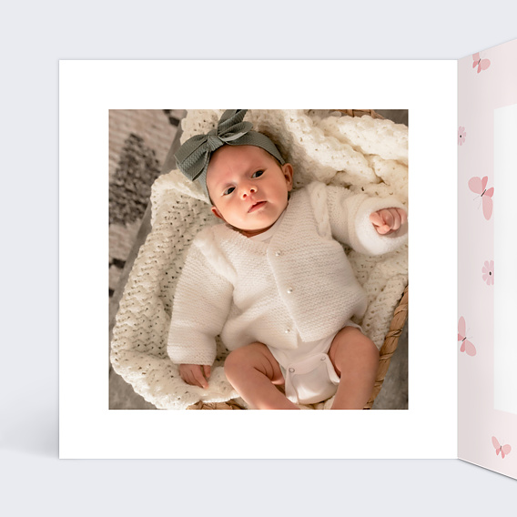 Faire part naissance Papillon féerique Intérieur Gauche