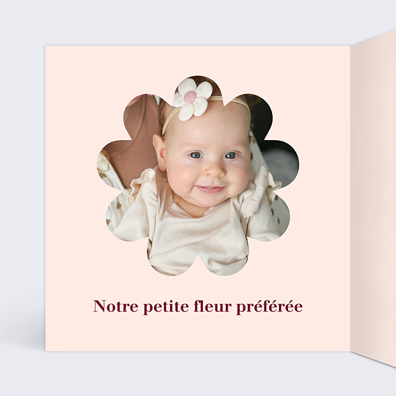 Faire part naissance Fleurs wavy Intérieur Gauche