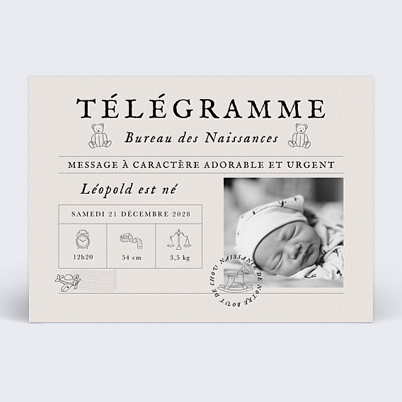 Faire part naissance Télégramme