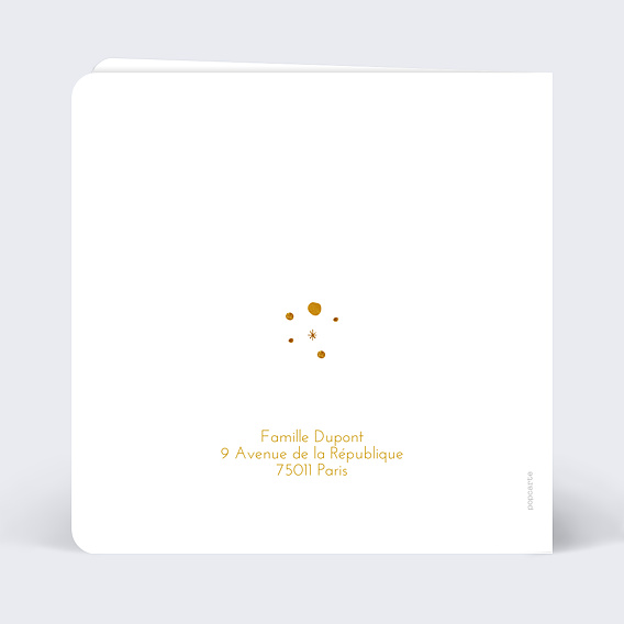Faire part naissance Golden dots Verso
