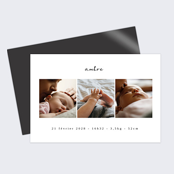Faire-part Naissance Certificat Moderne