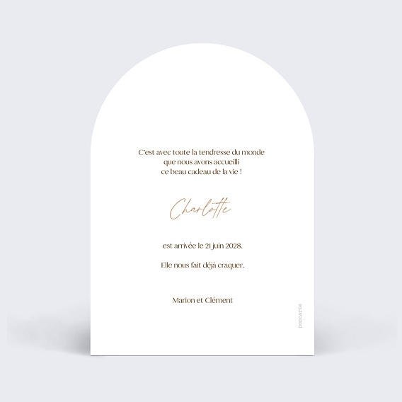 Faire part naissance Flower of fall Verso