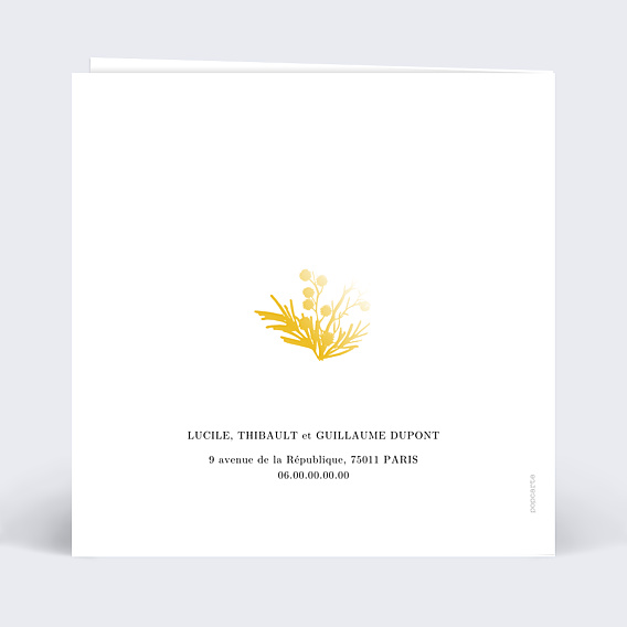 Faire-part Naissance Dorure Couronnée