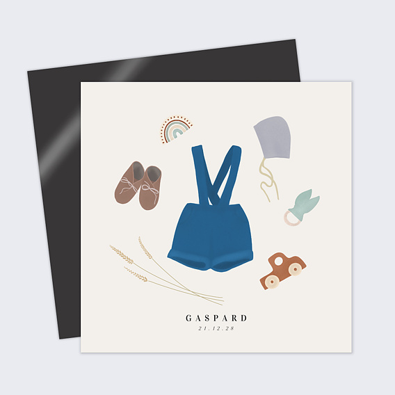 Faire part naissance Layette Châtaigne