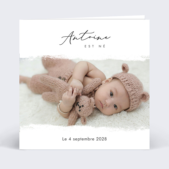 Faire-part Naissance Effet photo avec graines