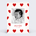 Faire part naissance Coeurs Recto