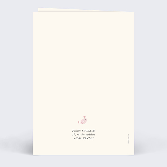 Faire part naissance Berceau de Princesse Verso