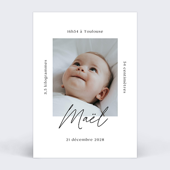 Faire part naissance Certificat Graphique