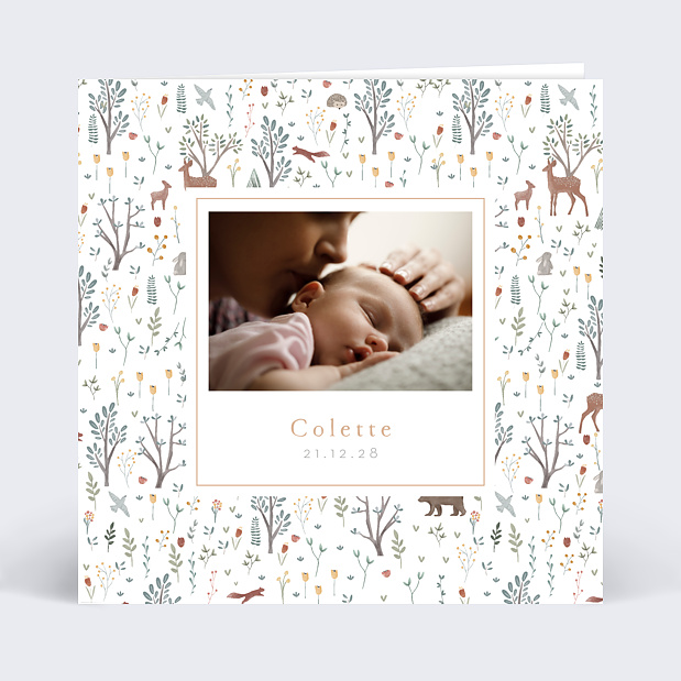 Faire-part Naissance Printemps avec Photo Recto