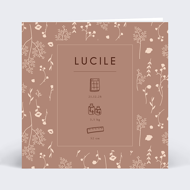 Faire-part Naissance Printemps personnalisable Recto