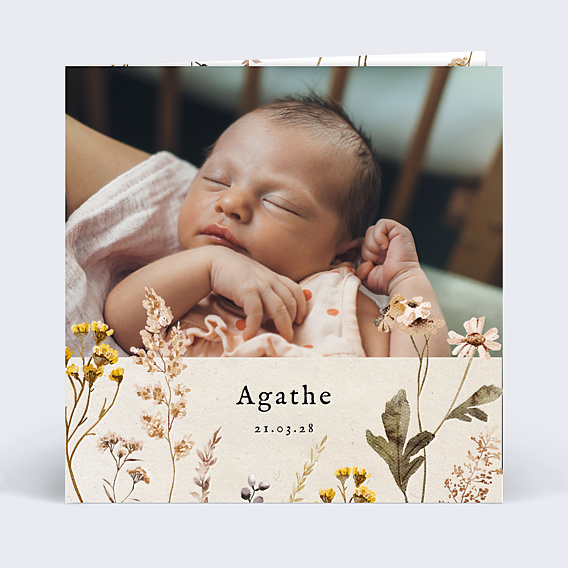 Faire part naissance Bouquet Sauvage Graines