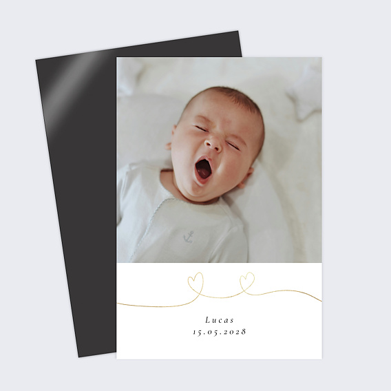 Faire part naissance Ligne du coeur