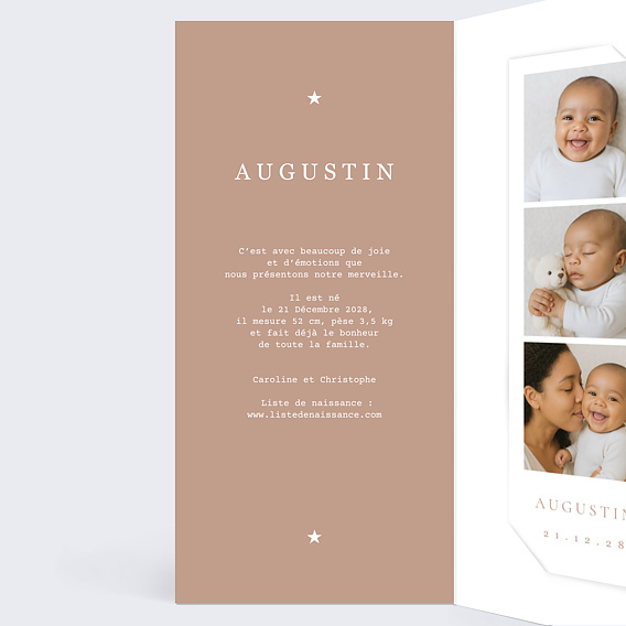 Faire part naissance Rêve de montgolfière Intérieur Gauche