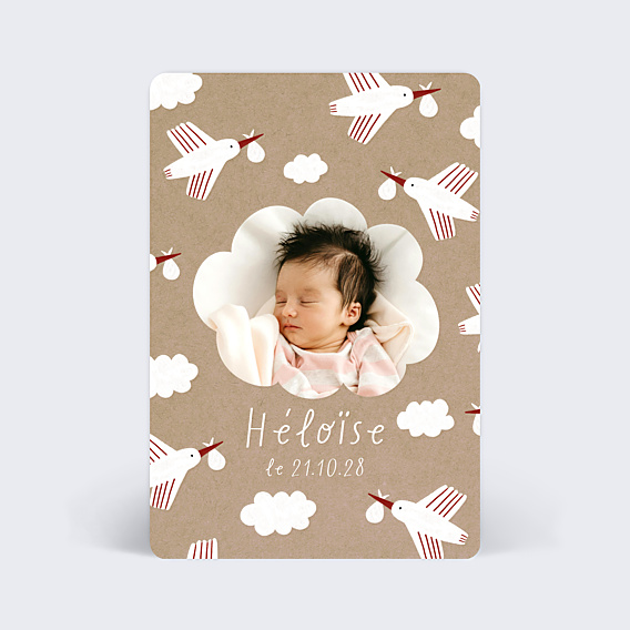 Faire-part Naissance Motif Cigogne