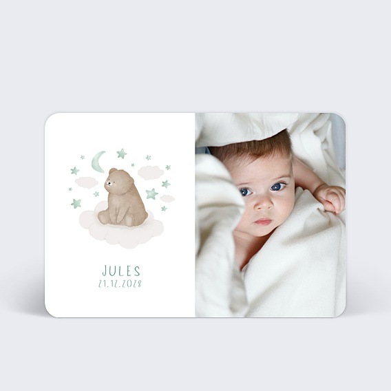 Faire-part Naissance Ourson Nuage