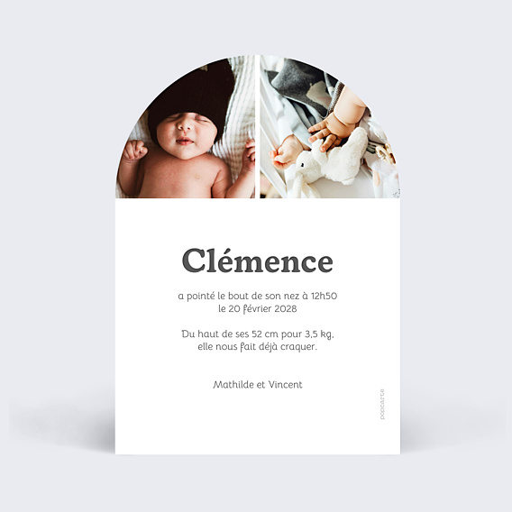 Faire-part Naissance Etiquette pictos