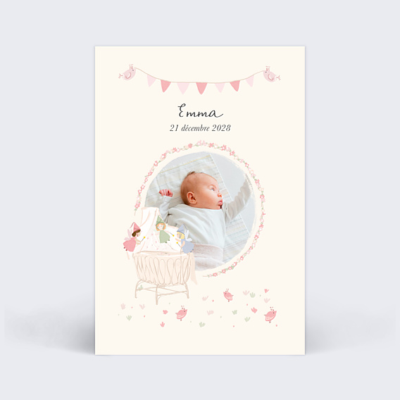 Faire-part Naissance Berceau de Princesse