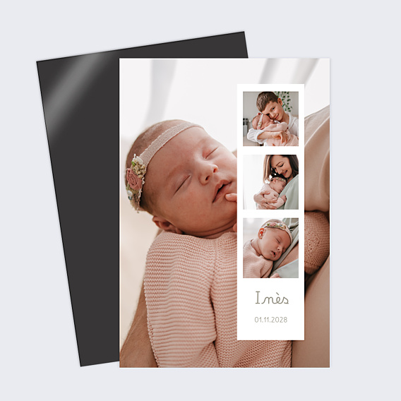 Faire-part Naissance Photomaton Portrait