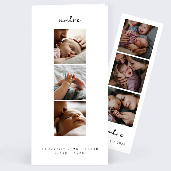 Faire part naissance Certificat Moderne